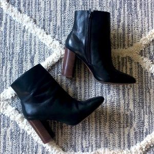 Zara black booties with chunky heels